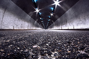 grey concrete tunnel gray scale photo