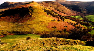 landscape photo of green and brown hills, talgarth
