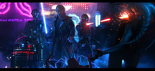 Star Wars HD wallpaper, Star Wars, R2-D2, Luke Skywalker, lightsaber