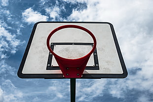 white and black basketball hoop, sports, basketball