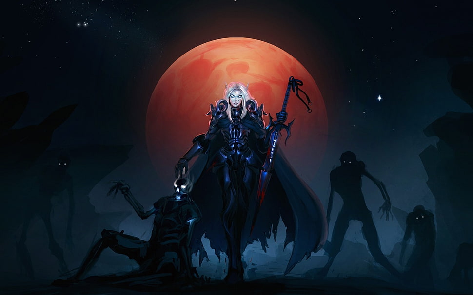 vampire warrior wallpaper, fantasy art, World of Warcraft HD wallpaper