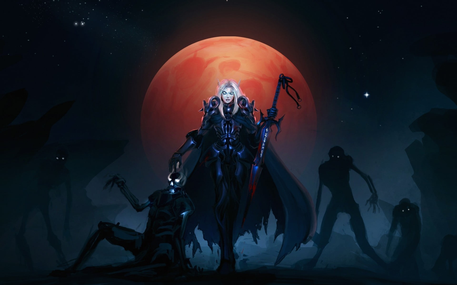 vampire warrior wallpaper, fantasy art, World of Warcraft