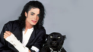 michael Jackson beside panther