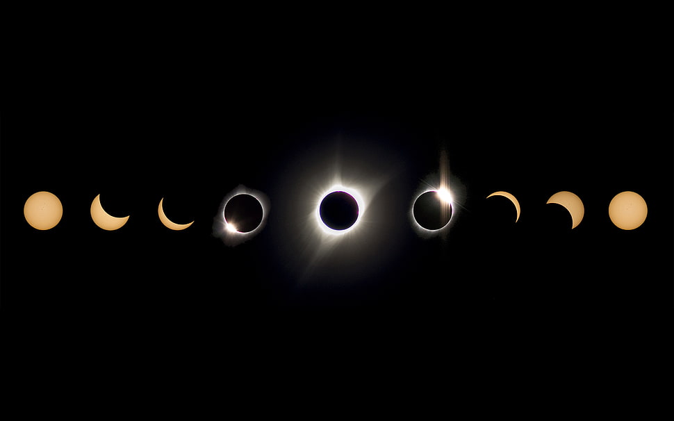 moon phase graphic art HD wallpaper