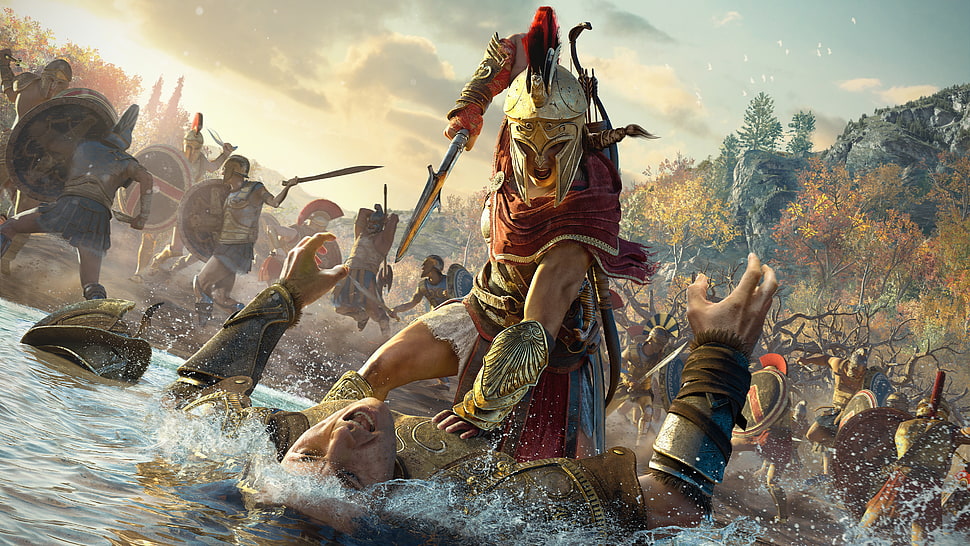 gladiator wallpaper, video games, Video Game Art, Assassin's Creed Odyssey, Assassin's Creed HD wallpaper