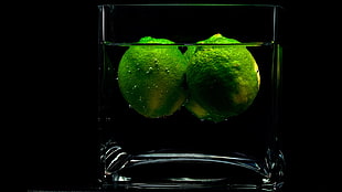 two green citrus fruits, cocktails, drink, lime