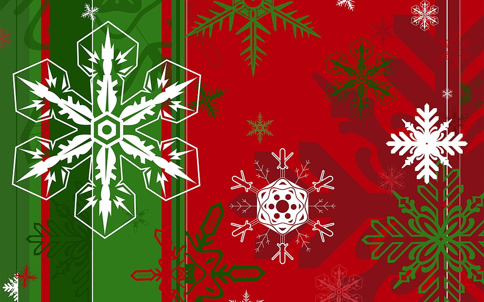 red and white floral textile, holiday, Christmas ornaments  HD wallpaper