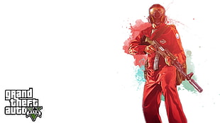 GTA five man in red jumpsuit character poster