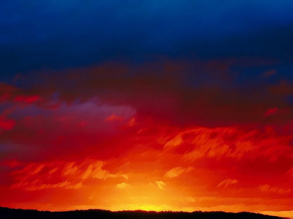 sunset sceneryt, sunset, colorful, sky HD wallpaper