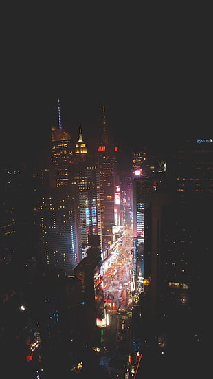 high-rise buildings, New York City, building, street light HD wallpaper