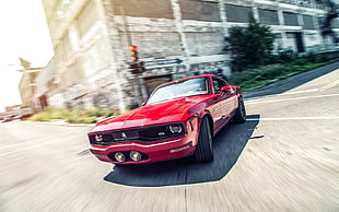 red muscle car, car, red cars HD wallpaper
