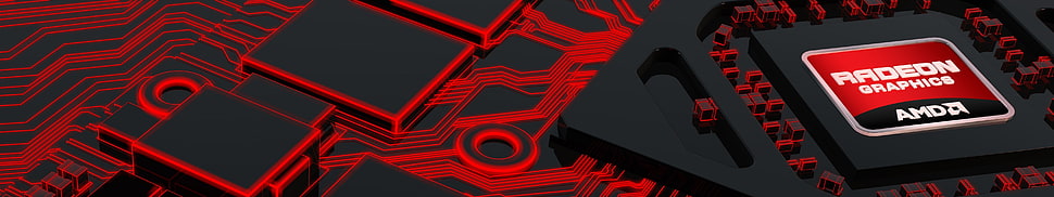 red and black AMD Radeon computer part HD wallpaper