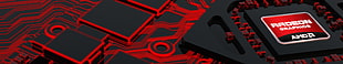 red and black AMD Radeon computer part