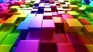 multicolored topic, 3D, colorful