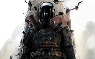 black and gray suit, Last Man Standing: Killbook of a Bounty Hunter, Dan Luvisi, armor, gun HD wallpaper
