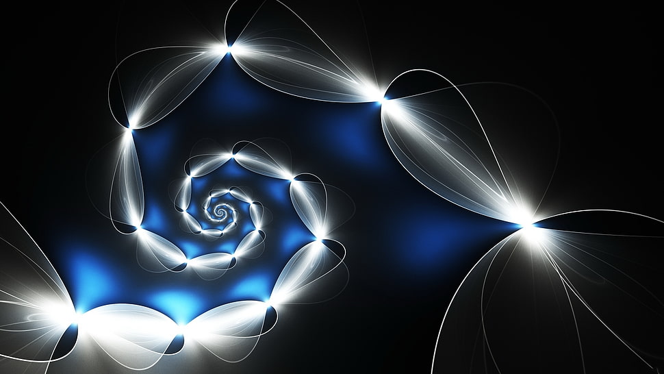 gray, blue, and white optical illusion illustration HD wallpaper