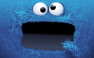 Sesame Street Cookie Monster wallpaper, eyes, Cookie Monster, face, blue