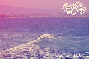 ocean and mountains, filter, Photoshop, surfing, santa cruz (california) HD wallpaper