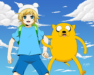 Adventure Time Fin and Jake digital wallpaper, Adventure Time, Jake the Dog, Finn the Human, fan art