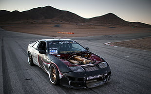 black coupe, Nissan, Nissan 300ZX, Speedhunters, The Z32 Fighter Plane HD wallpaper