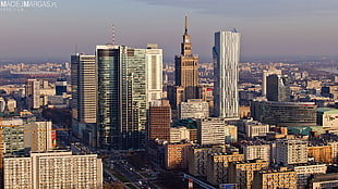 city landscape buildings, Poland, Warsaw, skyscraper, cityscape HD wallpaper