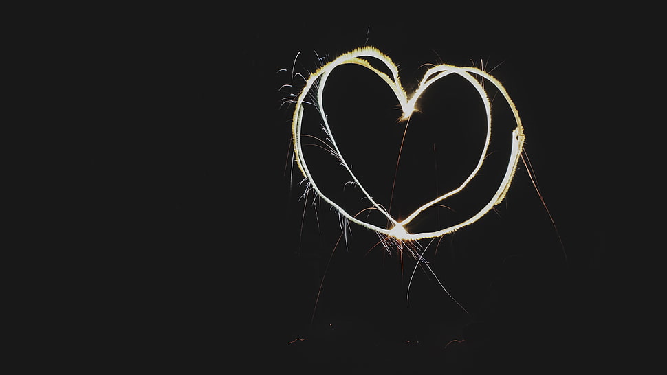Heart,  Light,  Shape,  Dark background HD wallpaper