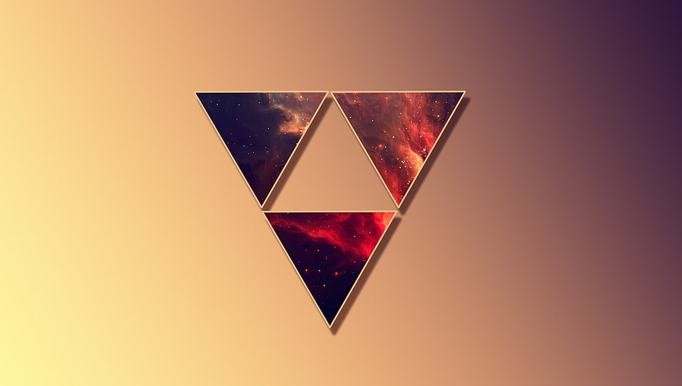 triangular brown and white wall decor, abstract, space, fantasy art HD wallpaper