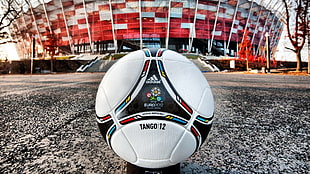 white and multicolored soccer ball, EURO 2012, Poland, Ukraine, Warsaw HD wallpaper