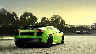 green Lamborghini car, transport, car, Lamborghini, Lamborghini Gallardo