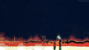 glitch art, abstract, anime, Neon Genesis Evangelion HD wallpaper