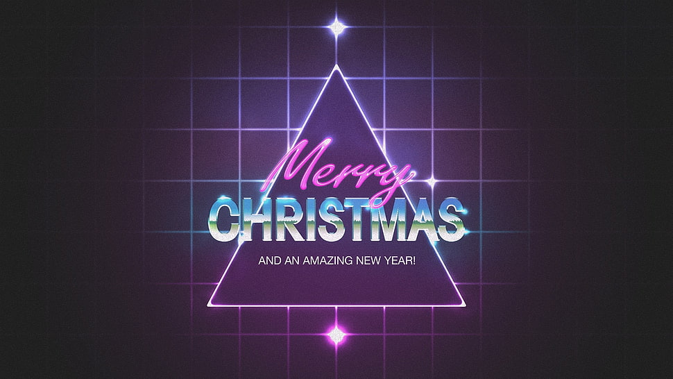 Merry Christmas wallpaper, 1980s, Christmas, triangle, purple HD wallpaper