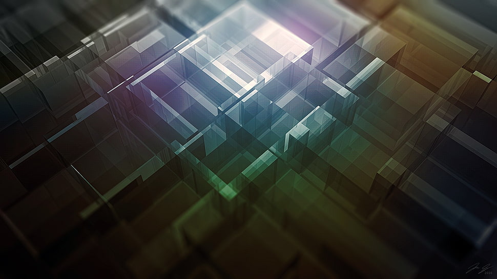 abstract, reflection, processor, 3D HD wallpaper