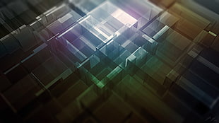 abstract, reflection, processor, 3D