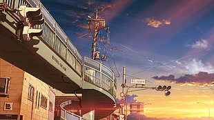 traffic lights, anime, Makoto Shinkai 