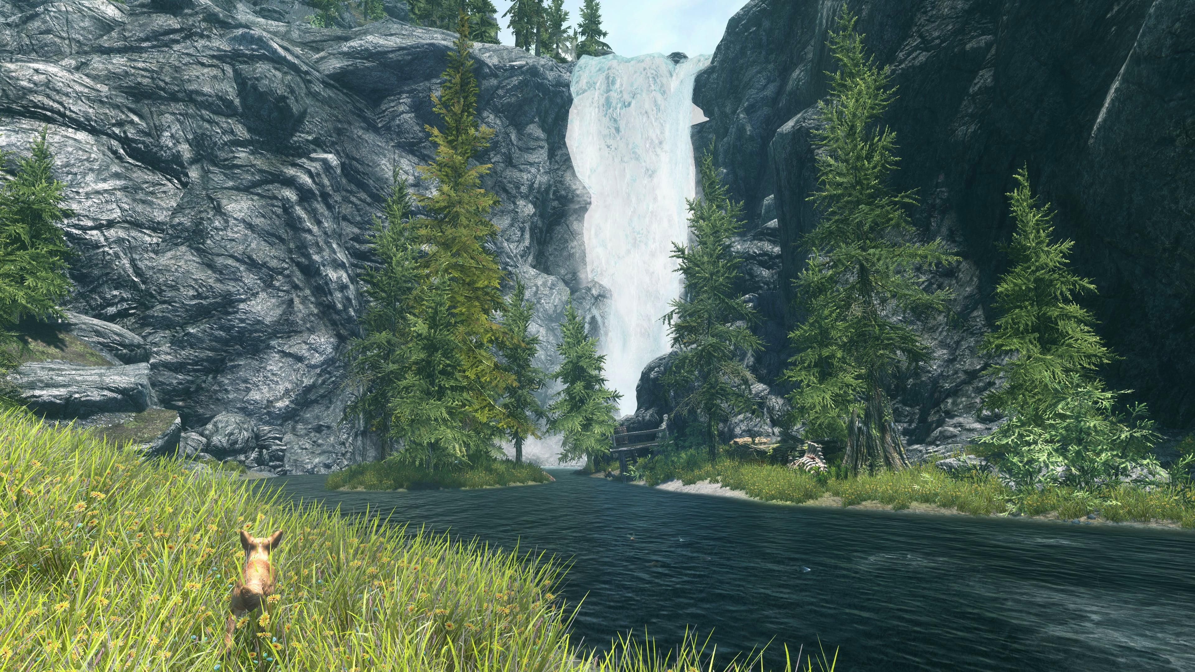 green grassfield, The Elder Scrolls V: Skyrim, nature, landscape, trees