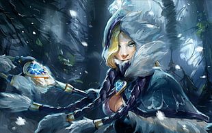 Crystal Maiden illustration, Rylai, video games, Dota 2, Dota