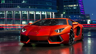 red Lamborghini Aventador