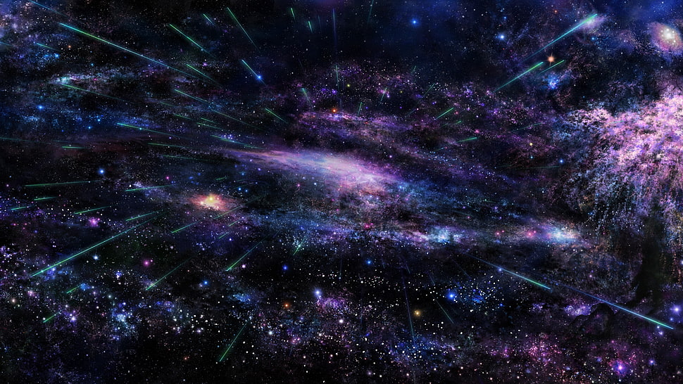 purple and blue galaxy HD wallpaper