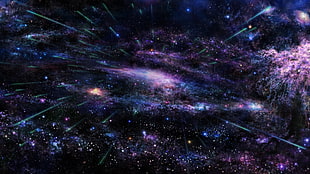 purple and blue galaxy HD wallpaper