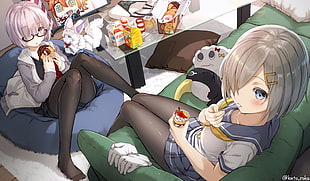 grey female anime characters HD wallpaper