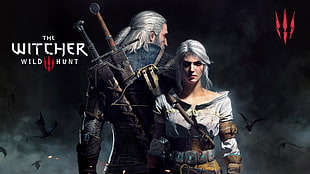 The Witcher Wild Hunt game wallpaper, The Witcher 3: Wild Hunt, Geralt of Rivia, Ciri