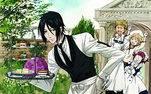 black haired anime character, Kuroshitsuji , Black Butler, Michaelis Sebastian HD wallpaper