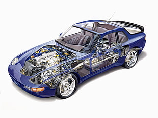blue coupe illustration, vehicle, sports car, car, white background