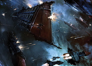 war ship wallpaper, Warhammer 40,000, spaceship HD wallpaper