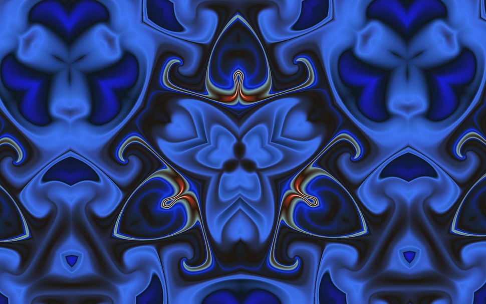 blue psychedelic illustration HD wallpaper