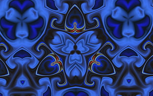 blue psychedelic illustration HD wallpaper