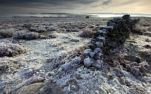gray rock lot, landscape, winter