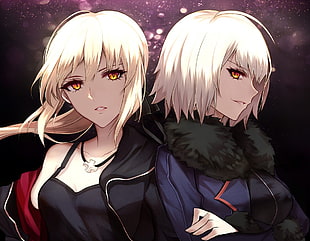 two anime character digital wallpaper, blonde, Fate/Grand Order, Fate Series, Jeanne d'arc alter