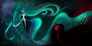 green haired female cartoon character wallpaper, fantasy art, Zoophobia