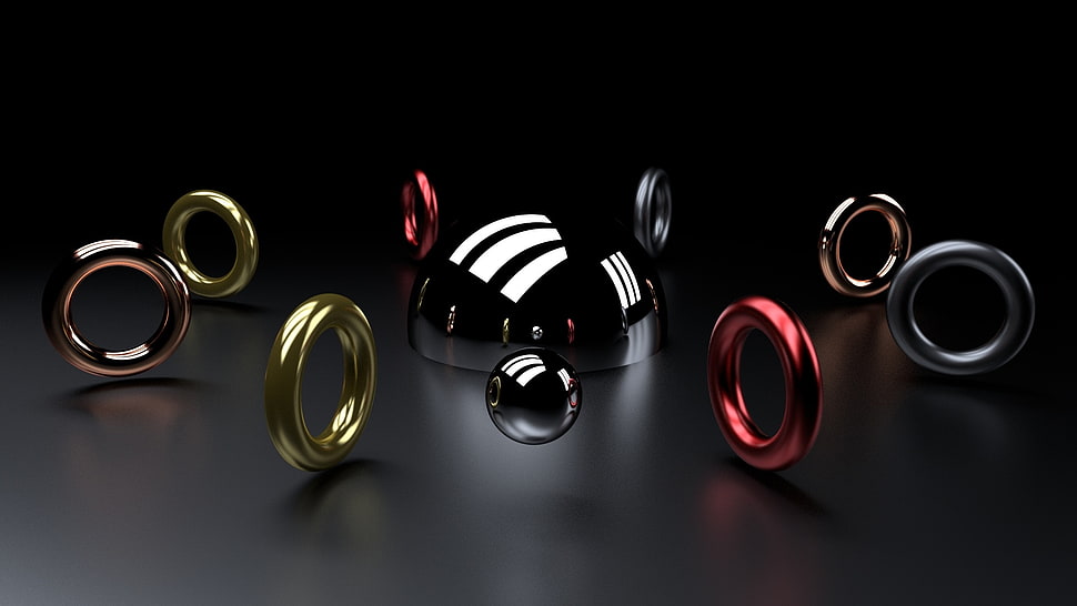assorted rings wallpaper HD wallpaper